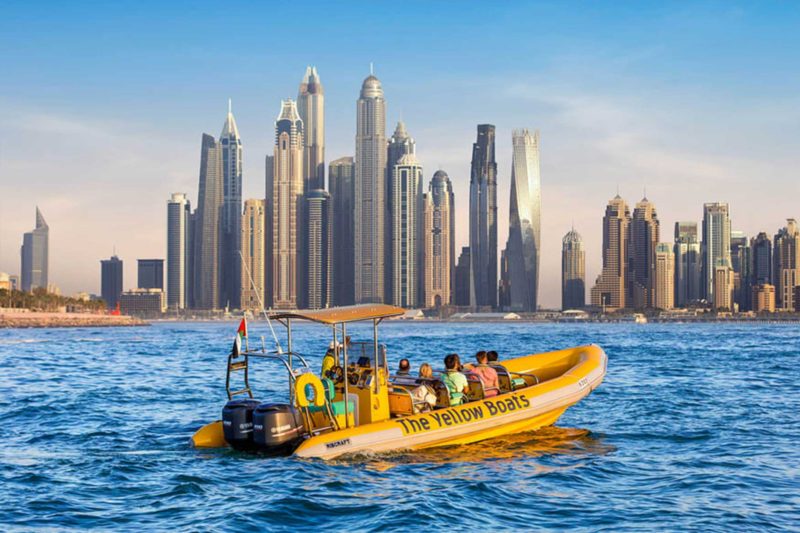Yellow boats Dubai