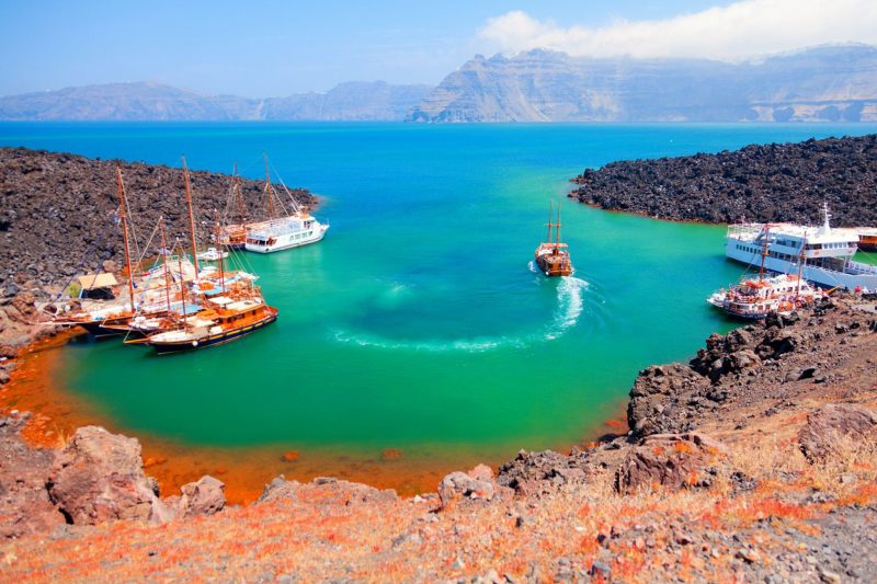 Santorini organised boat tour - VOLCANO